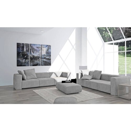 Schilderij Zwart paard voor waterval II