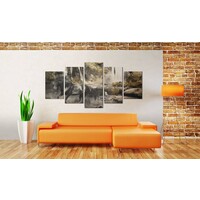 Schilderij Zwart paard voor waterval III