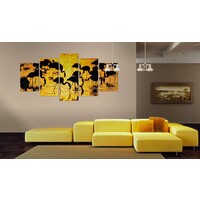 schilderij Flamingo's bij de zee