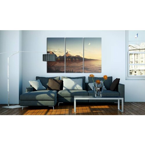 Schilderij Warme avond in de bergen