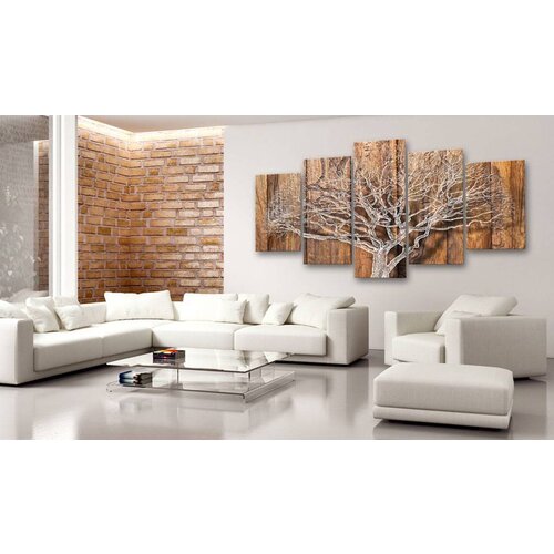 Schilderij Boom op hout (op canvas doek)