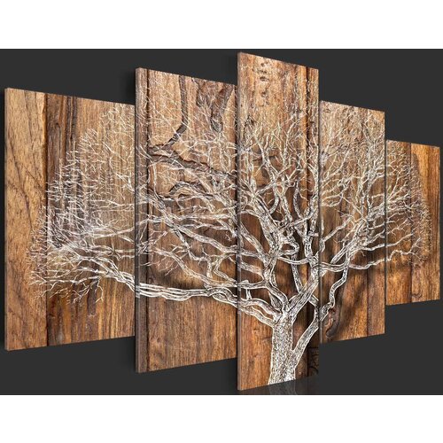 Schilderij Boom op hout (op canvas doek)