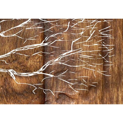 Schilderij Boom op hout (op canvas doek)