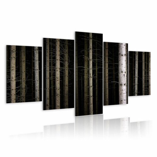 Schilderij Berken in de nacht