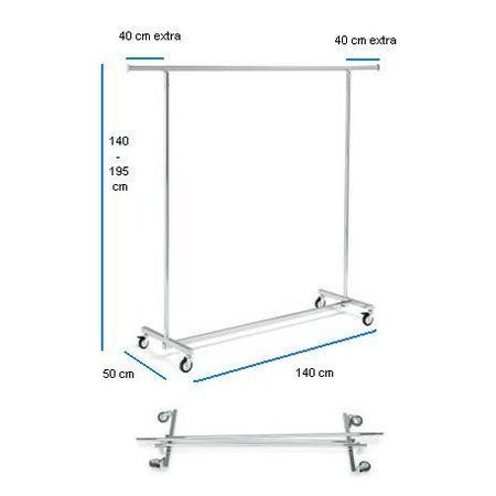 Vouwrek 140cm breed, hoogte verstelbaar