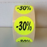  Etiket fluor geel 27mm -30%, 500/rol