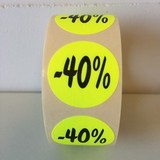  Etiket fluor geel 27mm -40%, 500/rol