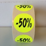  Etiket fluor geel 27mm -50%, 500/rol