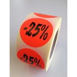  Etiket fluor rood 35mm -25%, 500/rol
