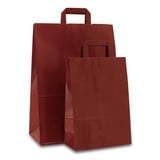  250 x Papieren tas platte lus - Bordeaux rood