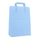  250 x Papieren tas platte lus - Hemelsblauw