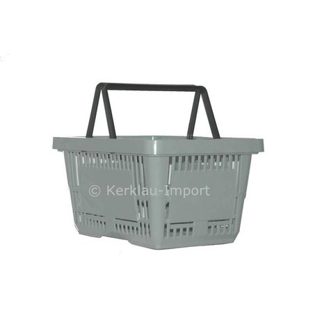 Winkelmandje met dubbele hengsels 28 liter GRIJS