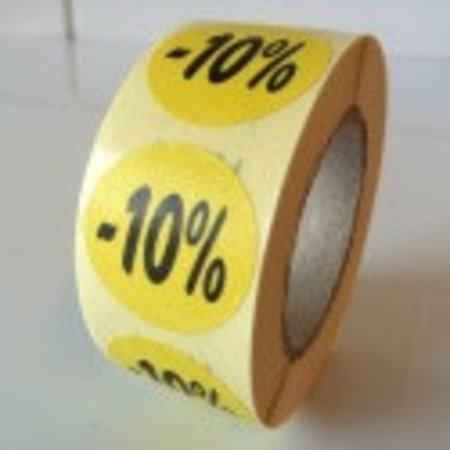 Etiket  geel  27mm -10 %, 500/rol