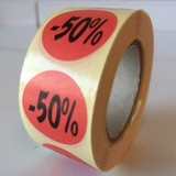  Etiket  rood  27mm - 50 %, 500/rol