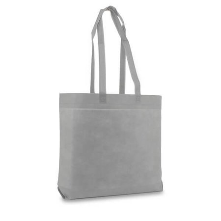 100 x Non woven shopper 50 x 40 + 9 cm., Zilvergrijs