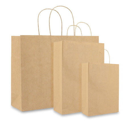 100 x Papieren Jumbo tas - 120 grs. - Bruin - Wit - Zwart