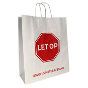 250 x Papieren tas 35 + 14 x 41 cm., Houd 1,5 meter afstand