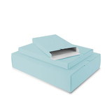  100 x Verzenddozen 16 x 2,9 x 25 cm., aqua blauw