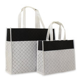  50 x Non woven shopper - Diamond Wit