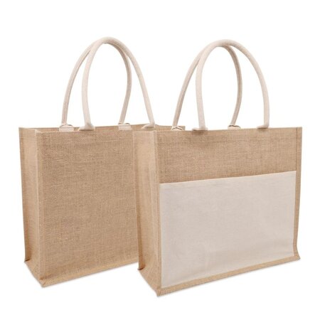 50 x Jute tassen met katoenen insteekvak