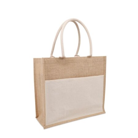50 x Jute tassen met katoenen insteekvak