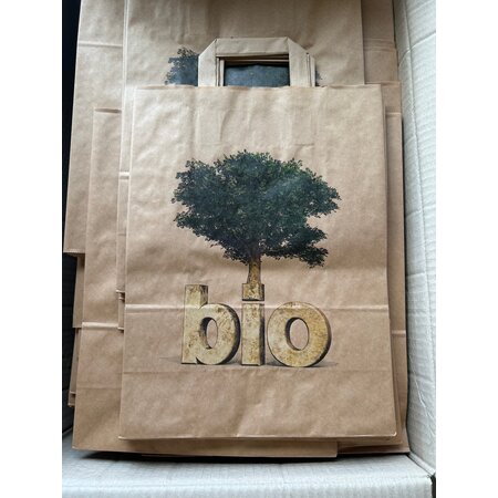 250 x Papieren tas platte lus - BIO