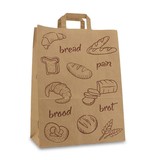  250 x Papiertragetaschen mit Flachhenkel 32 + 17 x 44 cm., Brot Design