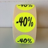  Fluoretiketten gelb 27mm -40% 500 Stck. je Rolle