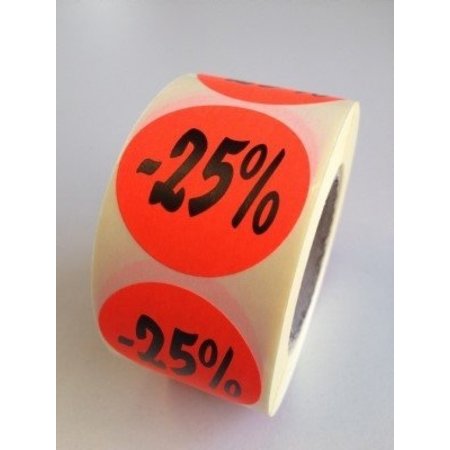 Fluoretiketten rot 27mm -25% 500 Stck. je Rolle