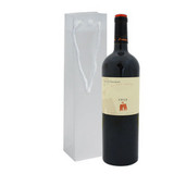  100 x Wein-Flaschentasche aus Kunstoff 12 + 10 x 36 cm., halb transparent