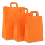  250 x Papiertragetaschen mit Flachhenkel - Orange