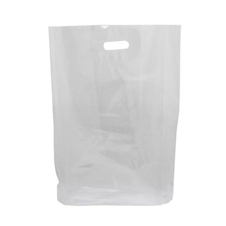 500 x Plastiktragetaschen mit ausgestanztem Griff 37 x 44 + 2 x 4 cm., transparent