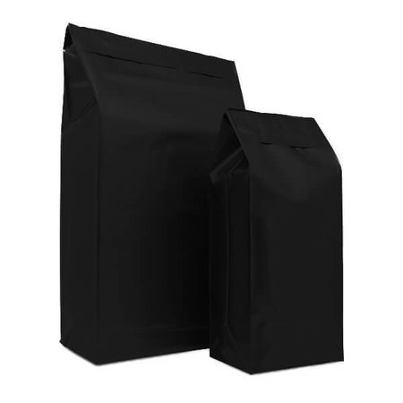 125 x Versandtasche für Schuhe 20+14x47cm, Schwarz, 8cm Umschlag mit doppelter Klebeverschluß