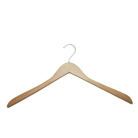 50 x Holzkleiderbügel Natur, 44 cm, flach