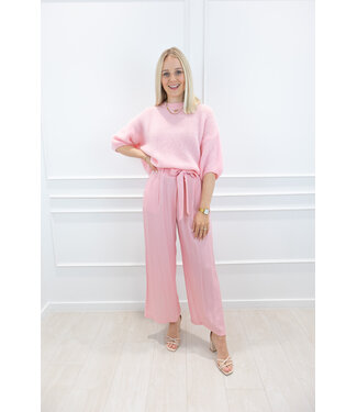 Silk bow trouser - pink