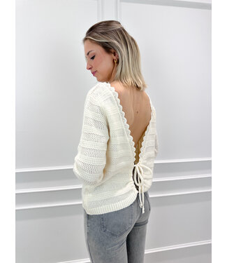 Nina open back sweater - ecru