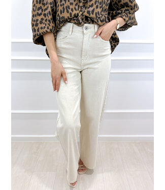 Wide leg jeans - beige