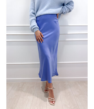 Elly satin skirt - skyblue