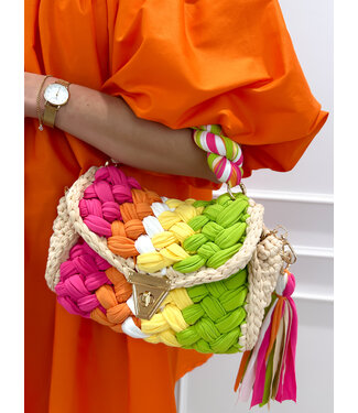 Braided bag - multicolor yellow