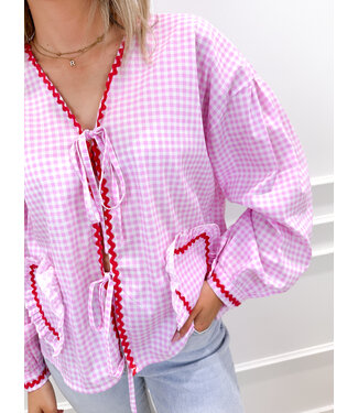 Cute heart blouse - pink