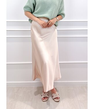 Satin skirt soft beige