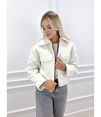 Boucle jacket nude