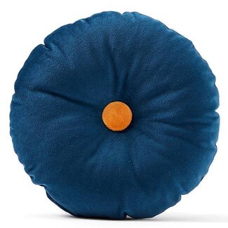 Kids Concept Rond kussen velvet blauw