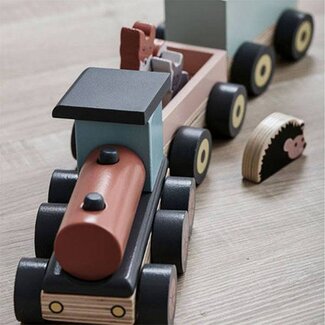 Kids Concept Houten trein met bosdieren Edvin +12M