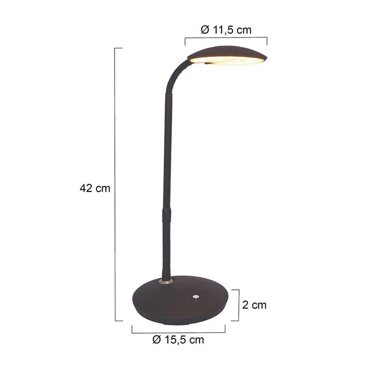 Steinhauer Tafellamp / bureaulamp Zenith Zwart LED (6W) met pulsdimmer