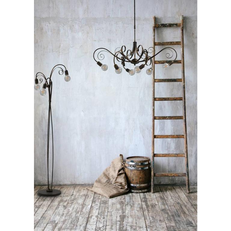 Hanglamp Curlie zwart/goud gepatineerd 8lichts