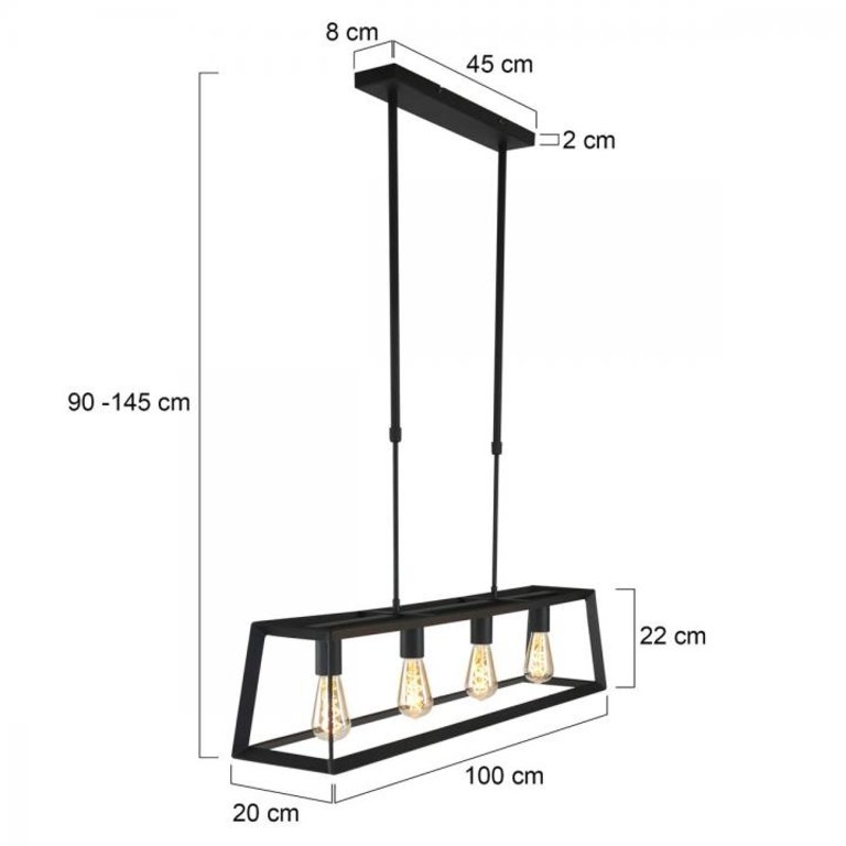 Hanglamp Buckley 4lichts