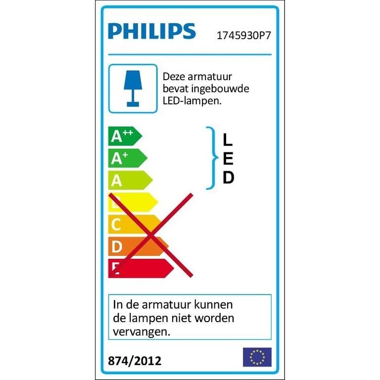 Philips Buitenlamp Impress Hue Wand Zwart 24 Volt