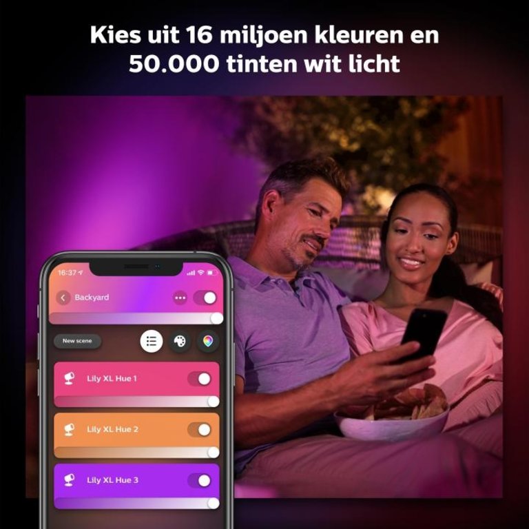 Buitenlamp Philips Hue Lily XL Spot Zwart