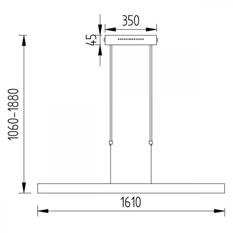 Hanglamp Linn - Zwart mat - 161cm - 2 Sensordimmers